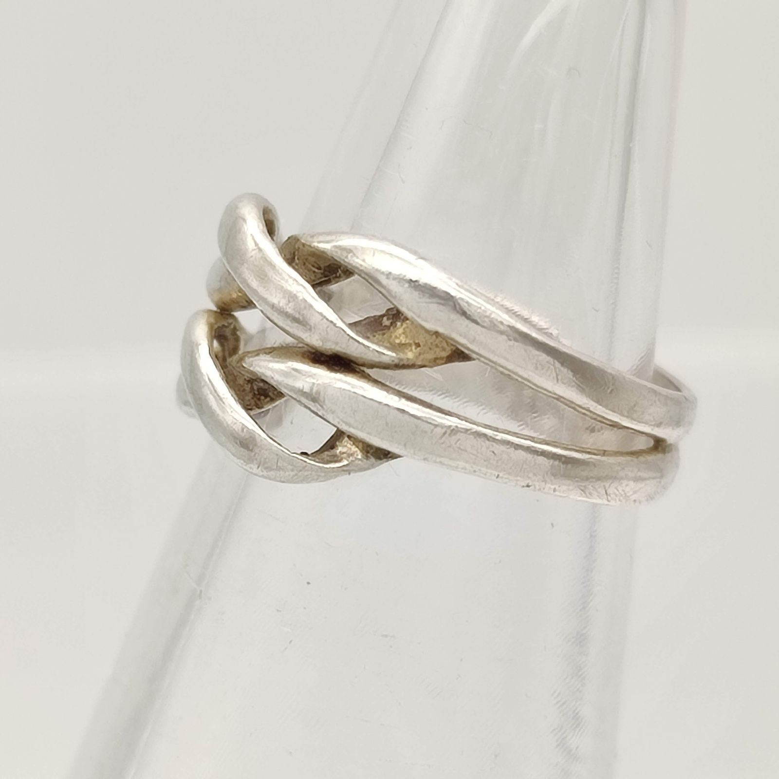 美品】シルバーデザインリング 編み込みデザイン SILVER