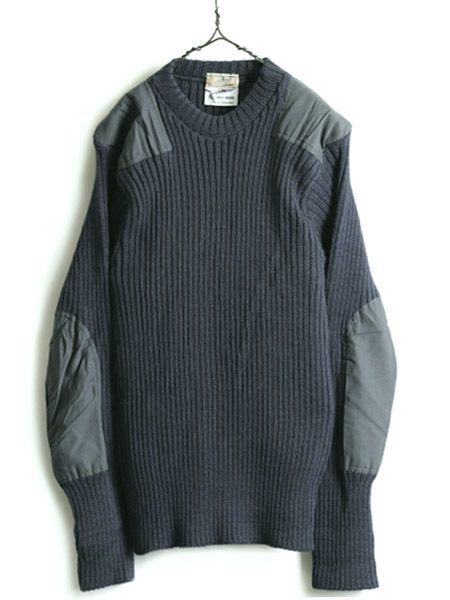 80s 英国製 ウールニット コマンドセーター ネイビー エルエルビーン