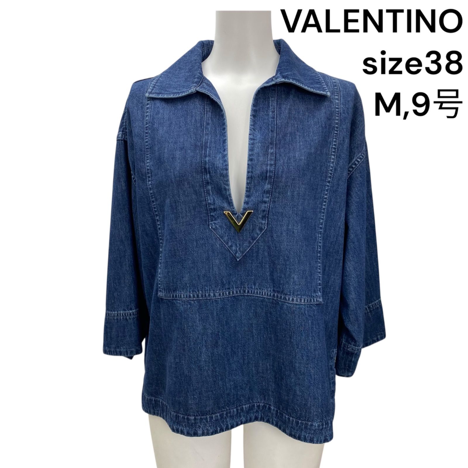 ◇ヴァレンティノ VALENTINO シャンブレーデニム トップス 七分