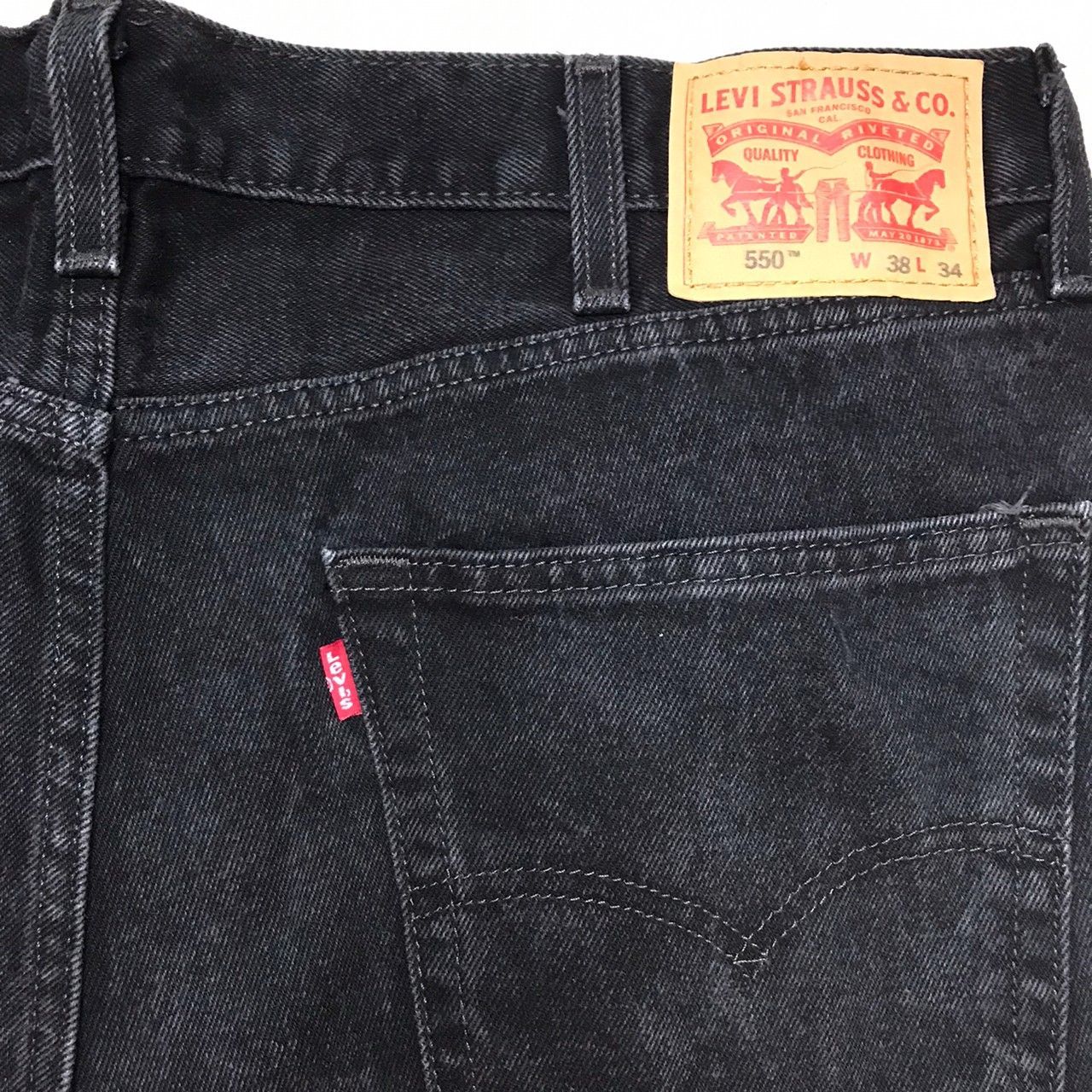 616【Levi's 550 BLACK】W38 L34 レソト製 ブラック ワイド バギー