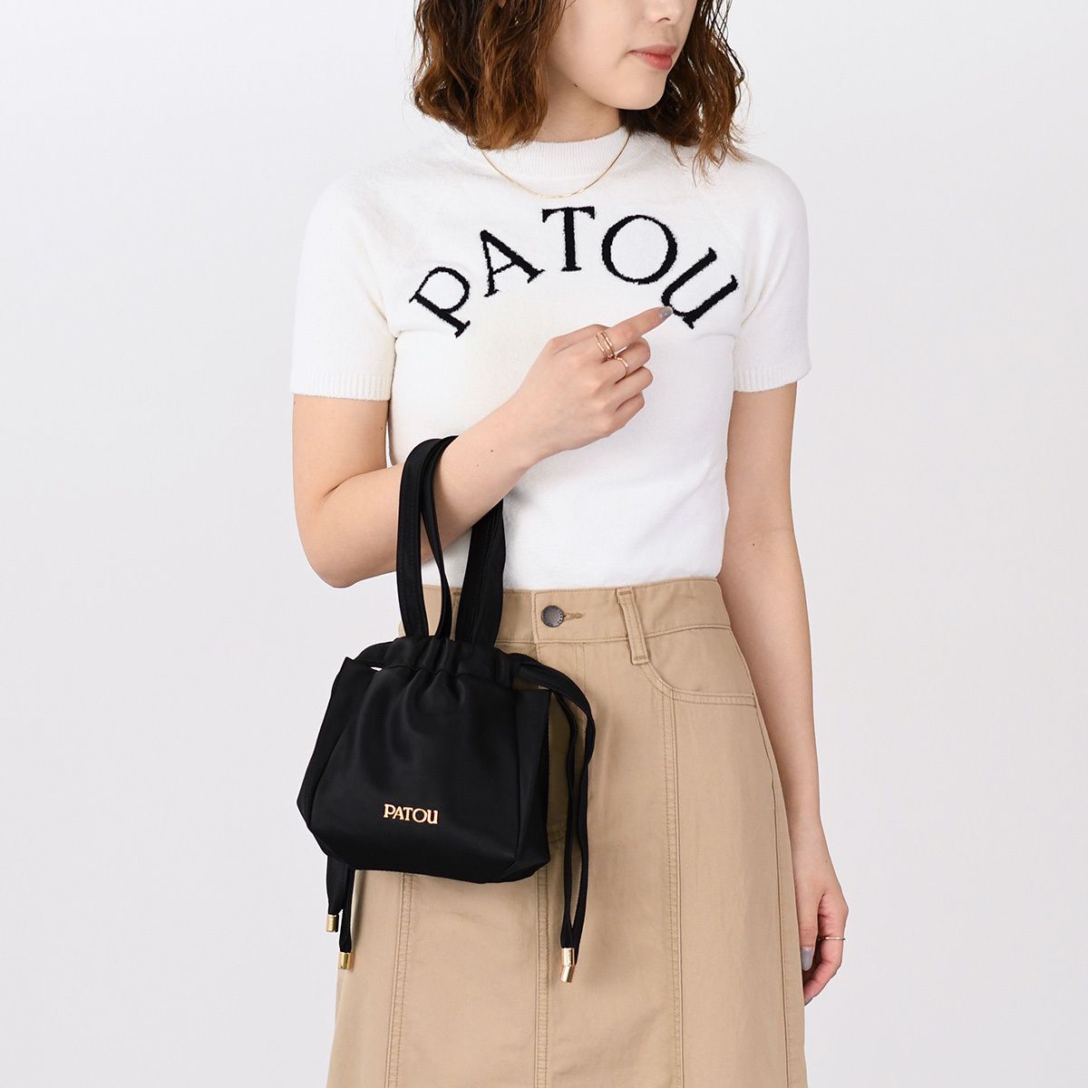 PATOU パトゥ バッグ ハンドバッグ リサイクルサテン イブニング