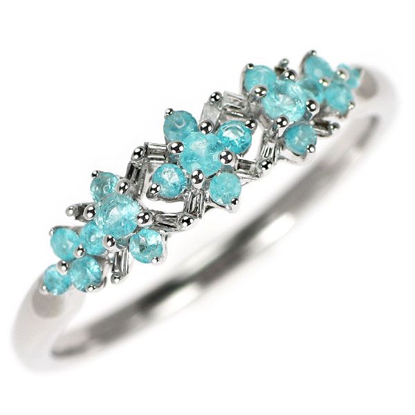 〘期間限定お値下げ❗〙パライバトルマリン0.199ct ダイヤモンド リング K18WG パライバ トルマリン ダイヤモンド リング 0.28ct D0.03ct
