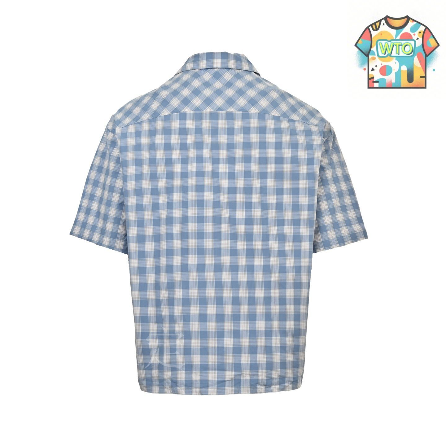 今日特価】Loewe 25ss Embroidery Logo Blue Check Short Sleeve