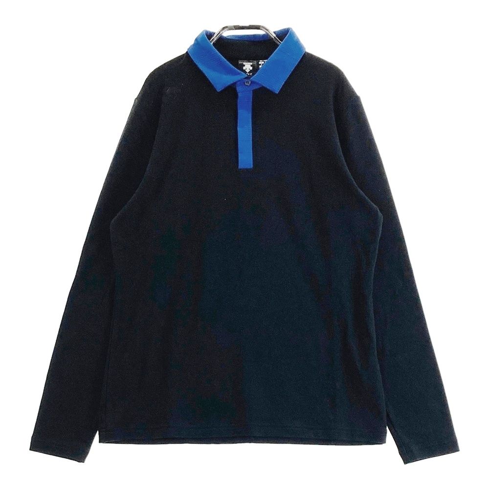 サイズ：M DESCENTE GOLF デサントゴルフ 長袖ポロシャツ ブラック系