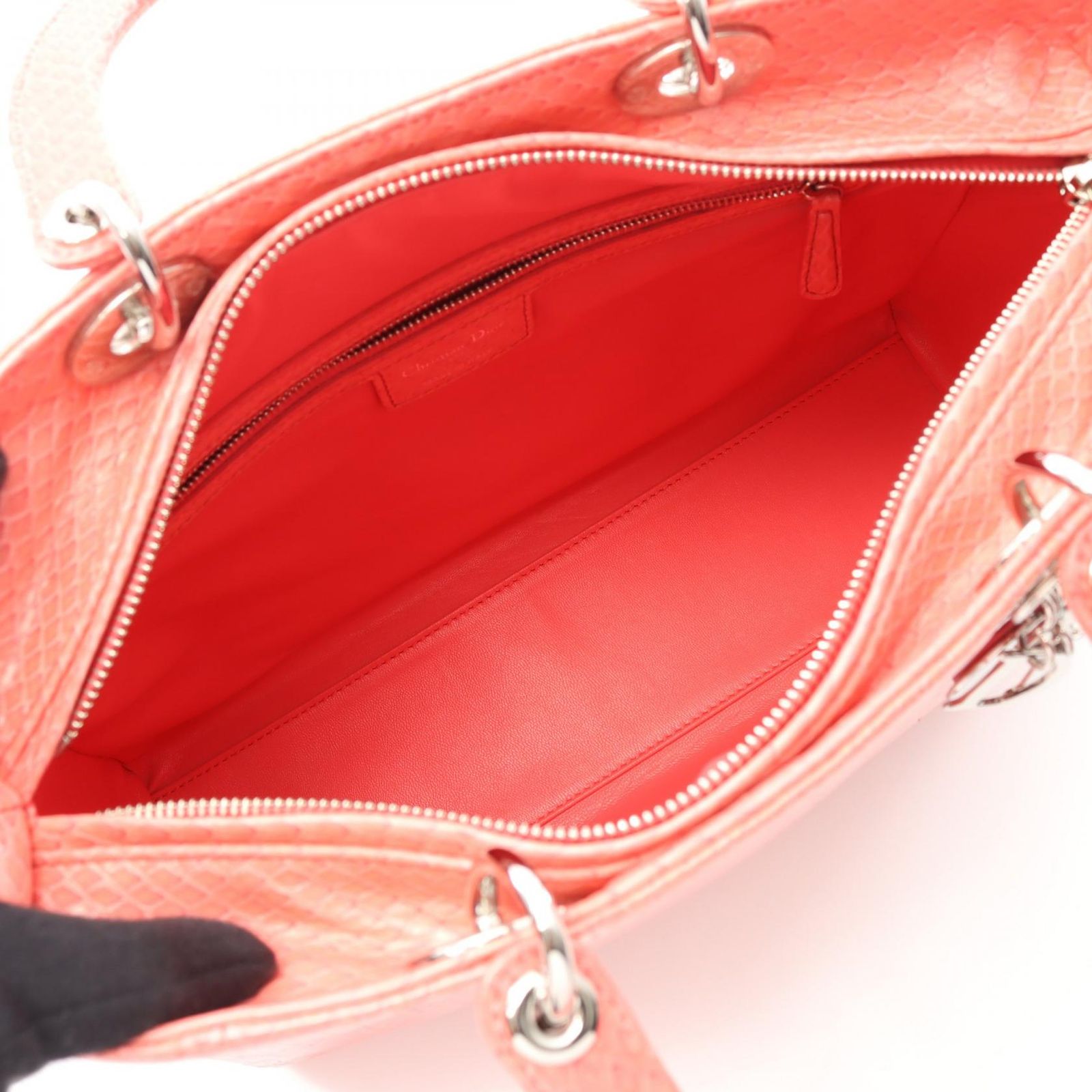 ディオール Dior ハンドバッグ レディディオール ラージ ピンク