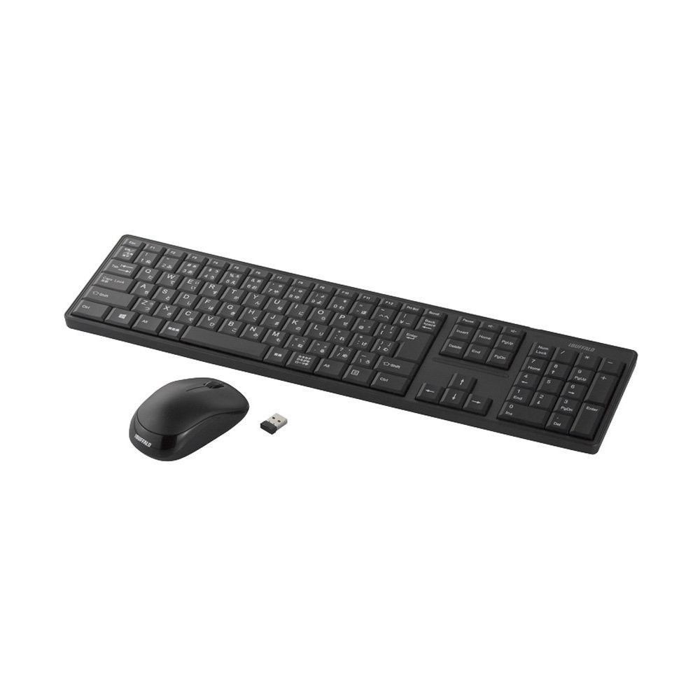 BUFFALO 無線 2.4GHz キーボード-静音マウスセット ブラック BSKBW100SBK 単品 2 キーボード - 静音マウスセット 旧モデル