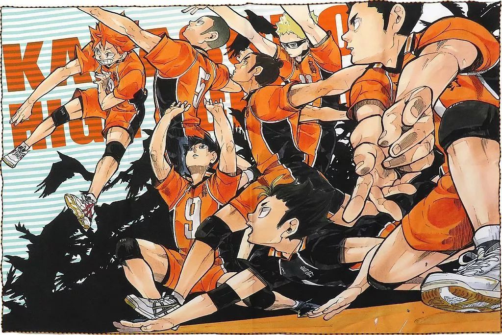タオル 手ぬぐい 集合 烏野高校 ビッグタオル ハイキュー!! 原画展