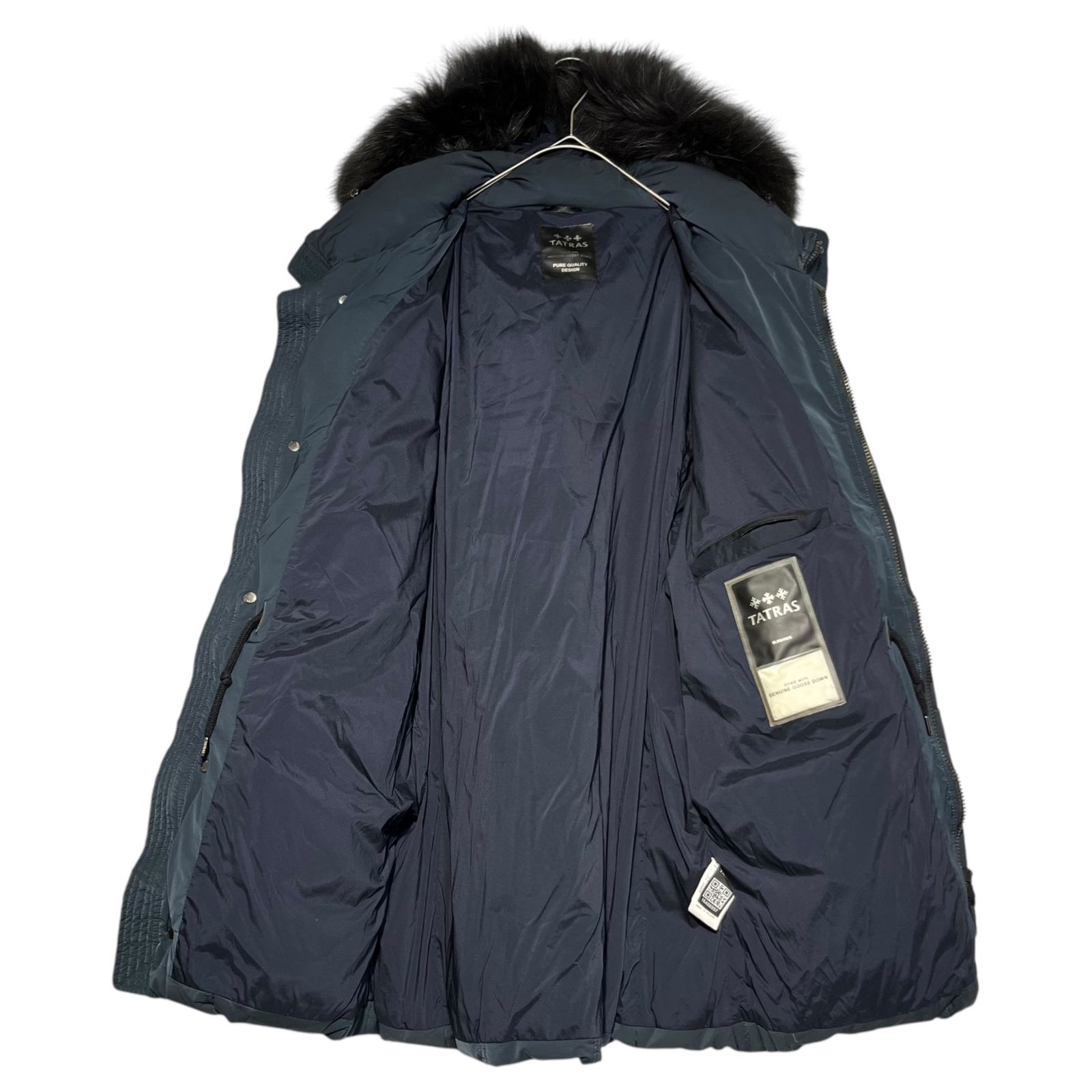 TATRAS(タトラス) Raccoon fur belted down coat ラクーンファー ベルテッド ダウン コート MTA6BM4301  04 ネイビー - メルカリ