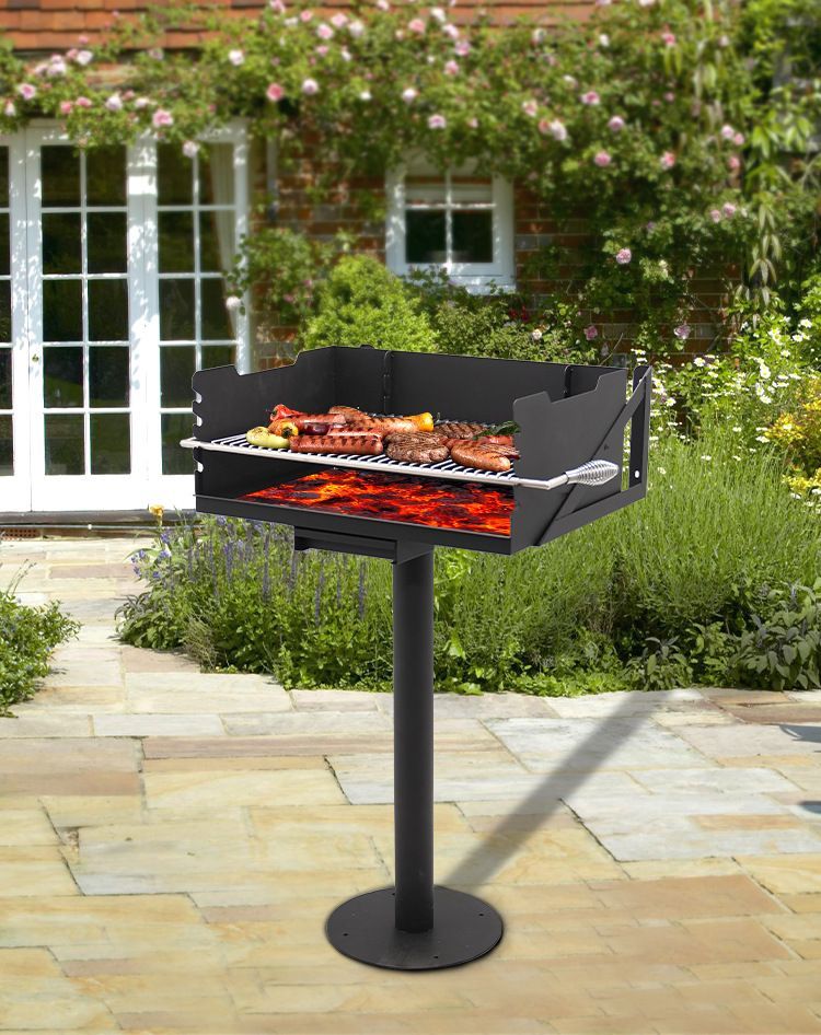 送料無料 23インチ スタンド型 バーベキューグリル 304ステンレス製 焼き網付き アウトドアBBQ用 木炭焼き肉コンロ 公園用バーベキュー炉