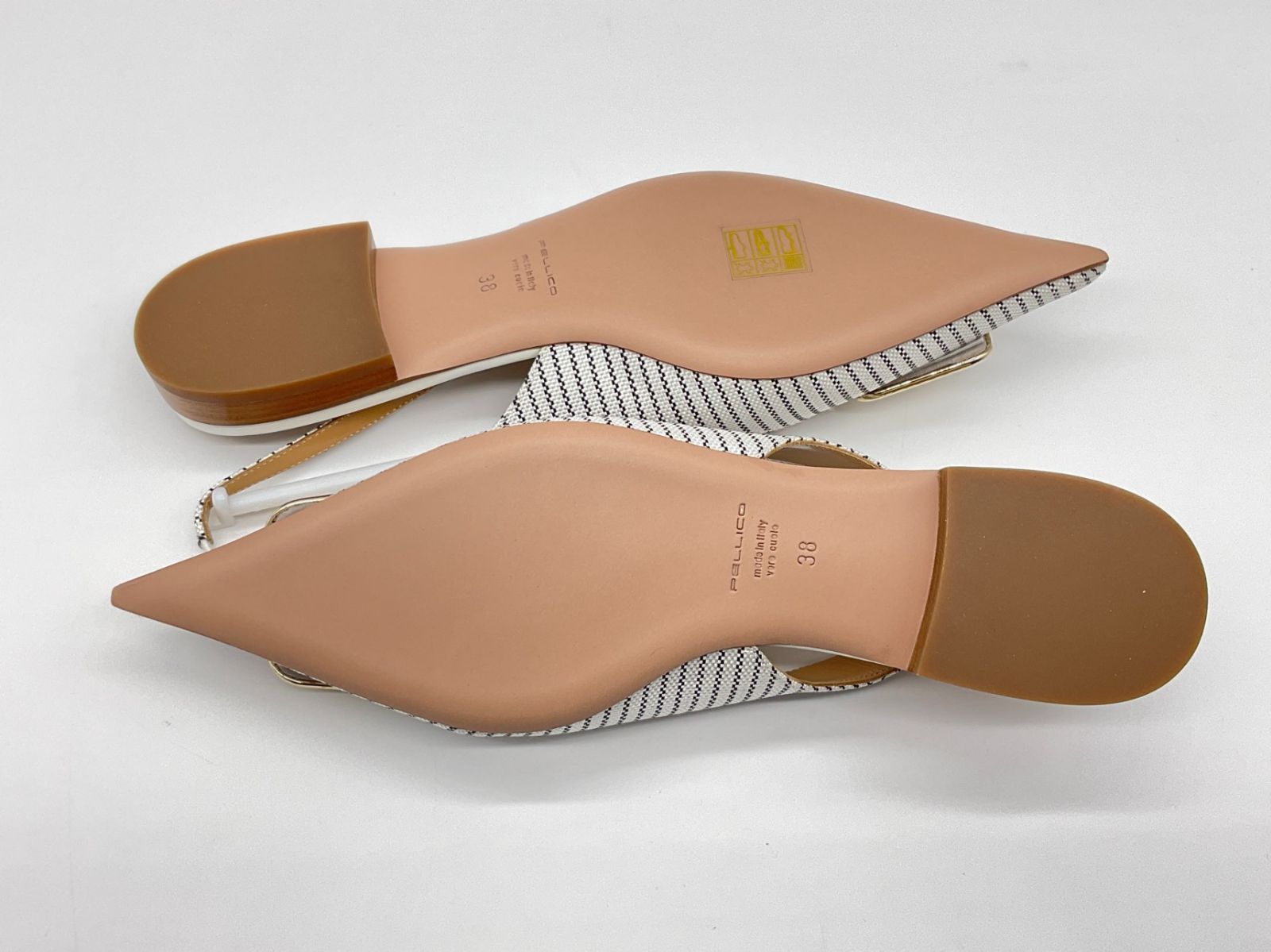 新品 PELLICO ペリーコ 38 ホワイト×ブラック ストライプスリング