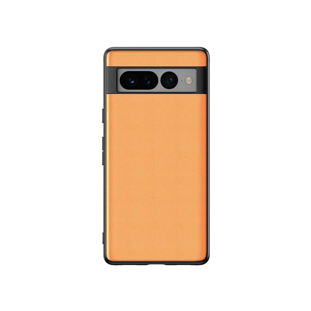 【新着商品】Pixel Google 7 Pro Baby レザーケース 本革に近い質感 Panda ピクセル7プロ軽量カバー (オレンジ)