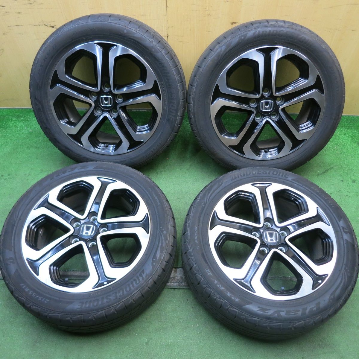 バリ溝 21年 9.5分 ホンダ ヴェゼル 純正 ENKEI 215|55R17 ブリヂストン プレイズ PX-RV2 17インチ エンケイ PCD114.3|5H 5090409HAノ