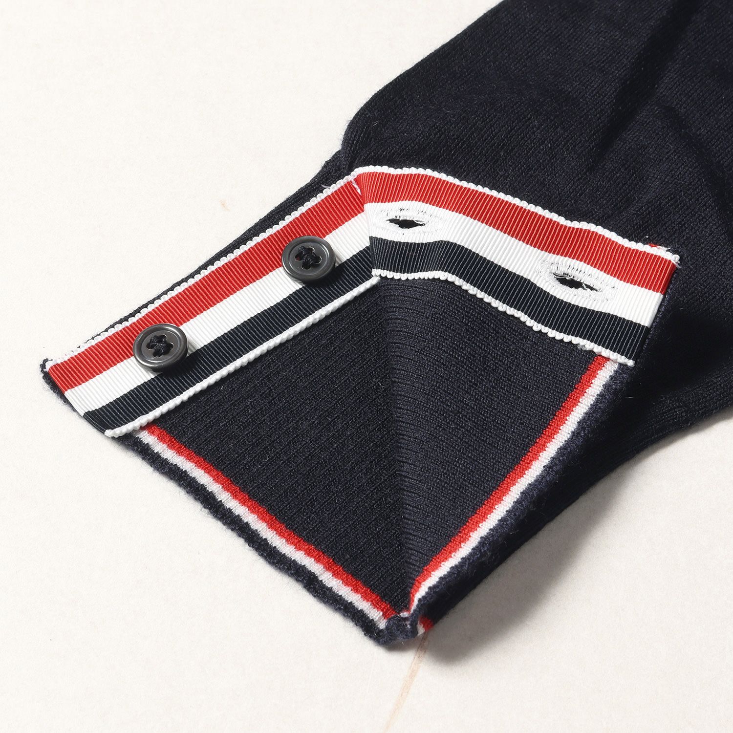 美品 THOM BROWNE トムブラウン ニット トリコロール リブ 