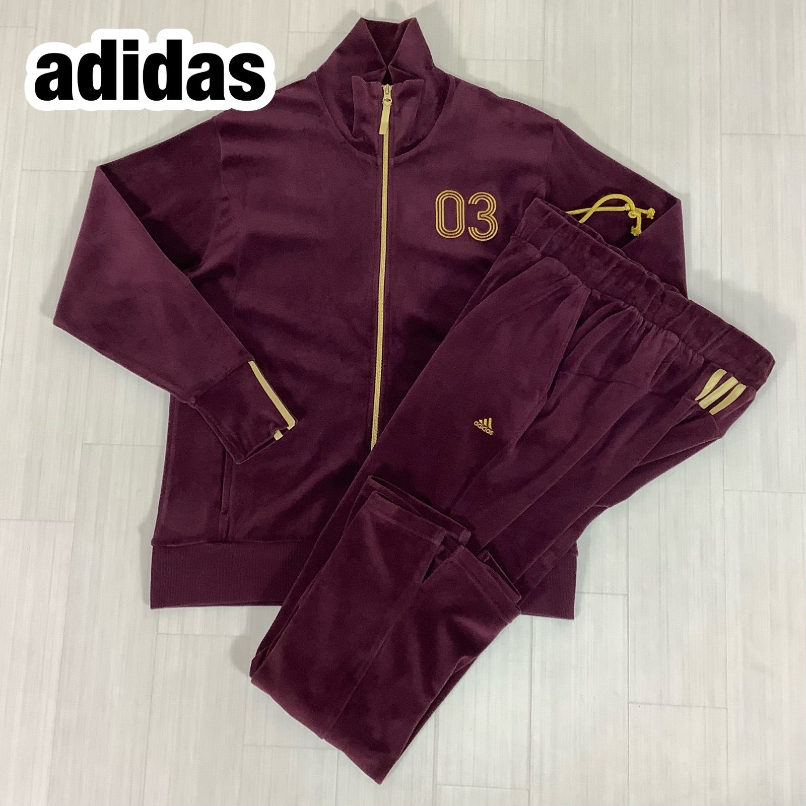 adidas アディダス ベロア トラックスーツ セットアップ