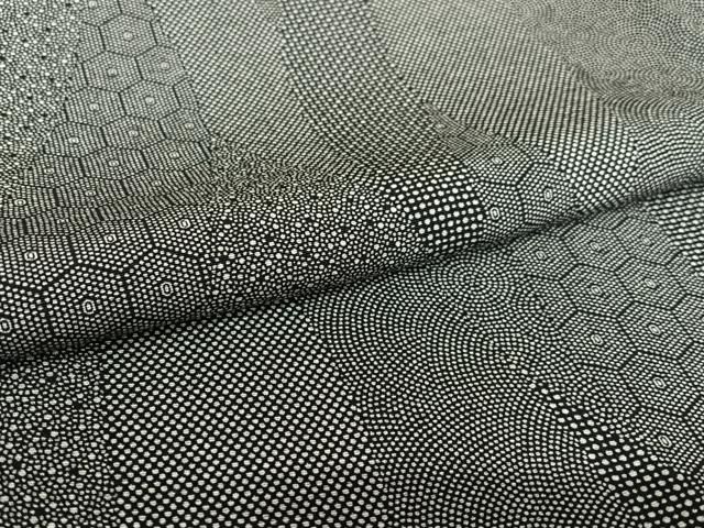 平和屋着物○上質な小紋 型染め 吉祥文 黒地 正絹 逸品 CAAV6793vf