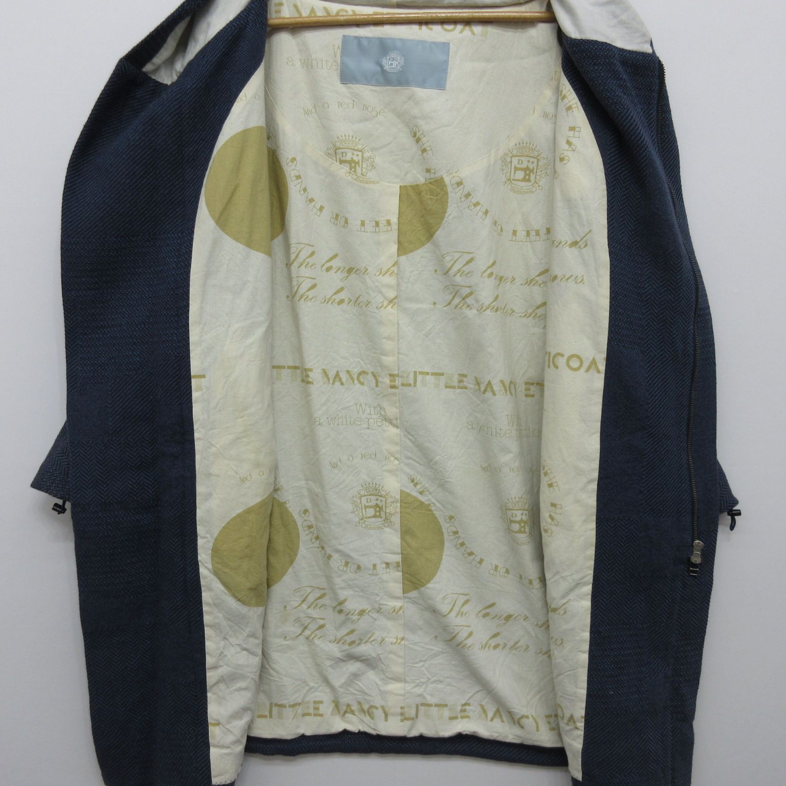 Dulcamara|ﾄﾞｩﾙｶﾏﾗ|ﾊﾟｯﾁﾜｰｸﾂｲｰﾄﾞﾌｰﾄﾞｺｰﾄ|NAVY|ﾈｲﾋﾞｰ