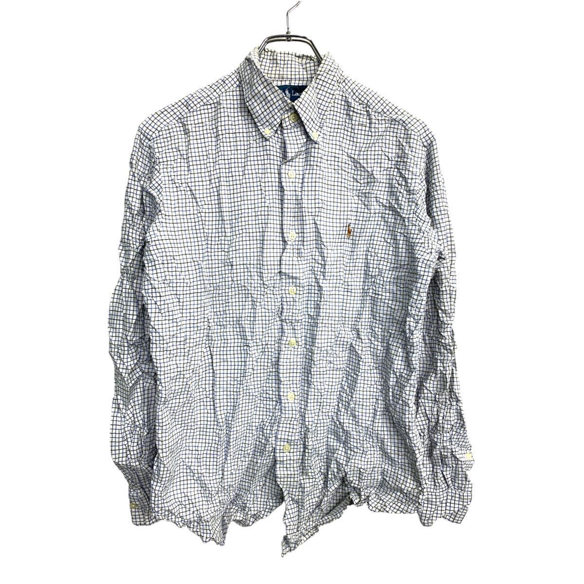 RALPH LAUREN チェックシャツ Ｍサイズ ラルフローレン ブルー系 古着卸 アメリカ仕入 t2411-4263