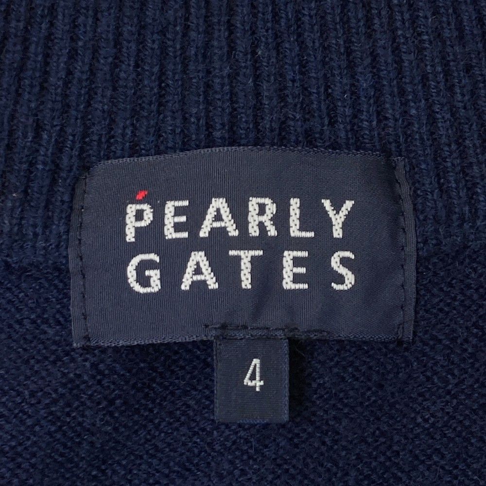 サイズ：4 PEARLY GATES パーリーゲイツ カシミヤ混 ニット ジップ  