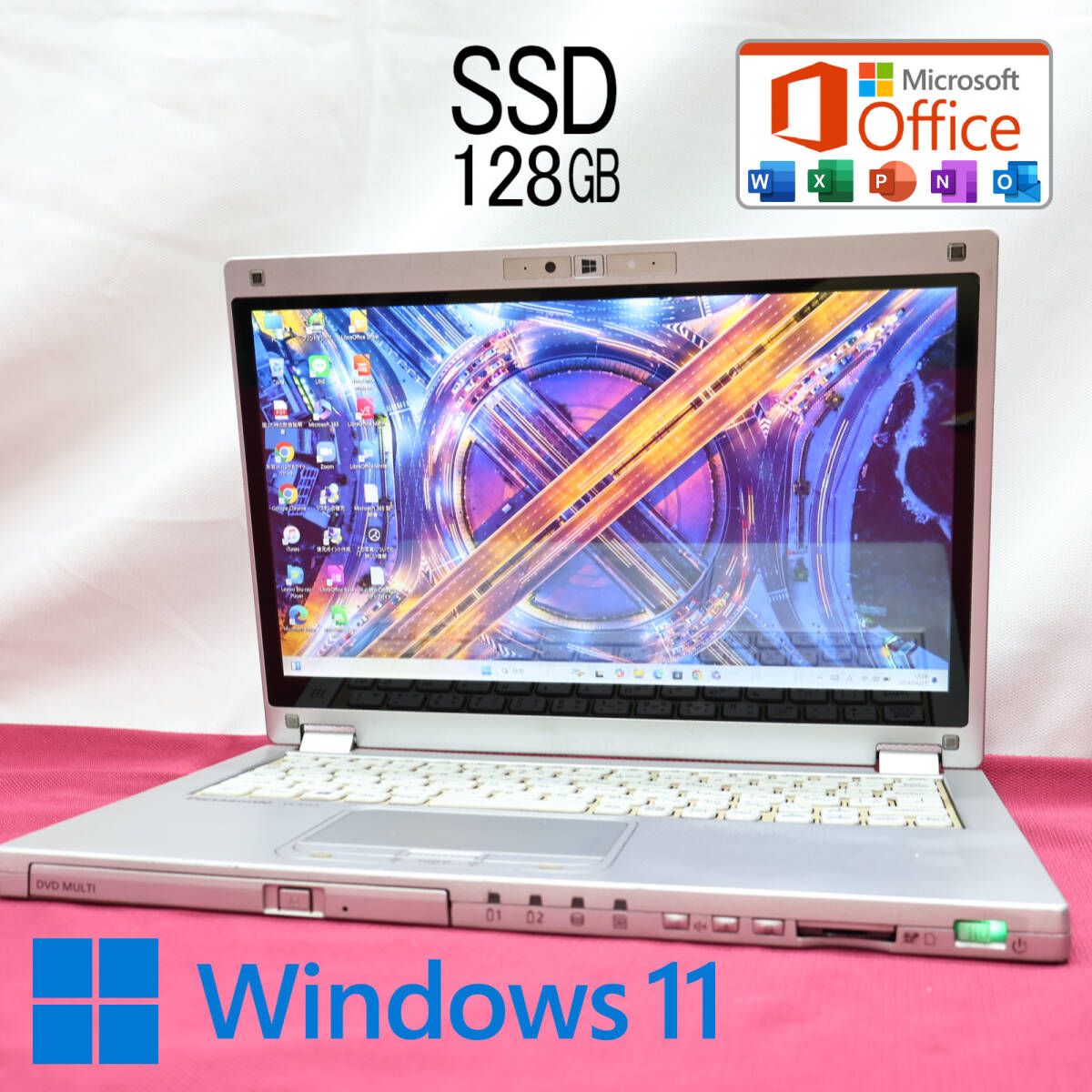 完動品 高性能5世代i5！SSD128GBCF-MX4 Core i5-5300U Webカメラ Win11 MS Office 中古品 ノートPCP77461