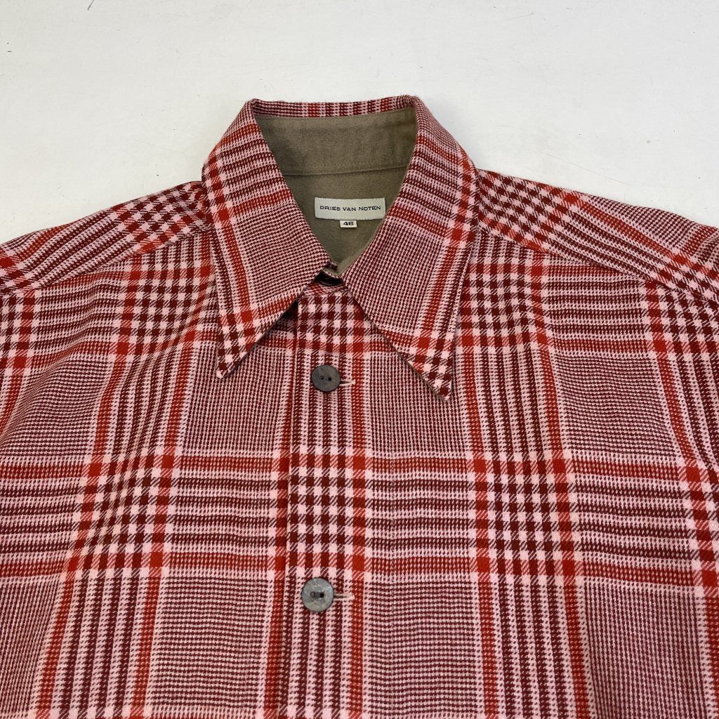 m*5様 「レア」DRIES VAN NOTEN ネイビー長袖シャツ 46 01w-4622 DRIES VAN NOTEN ドリスヴァンノッテン 長袖チェック