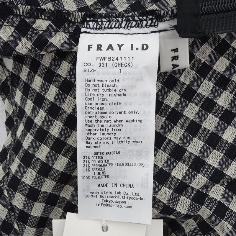 FRAY I.D ペプラムリボントップス　チェック　新品未使用 三重店】FRAY I.D｜フレイアイディー 24SS ペプラムリボン