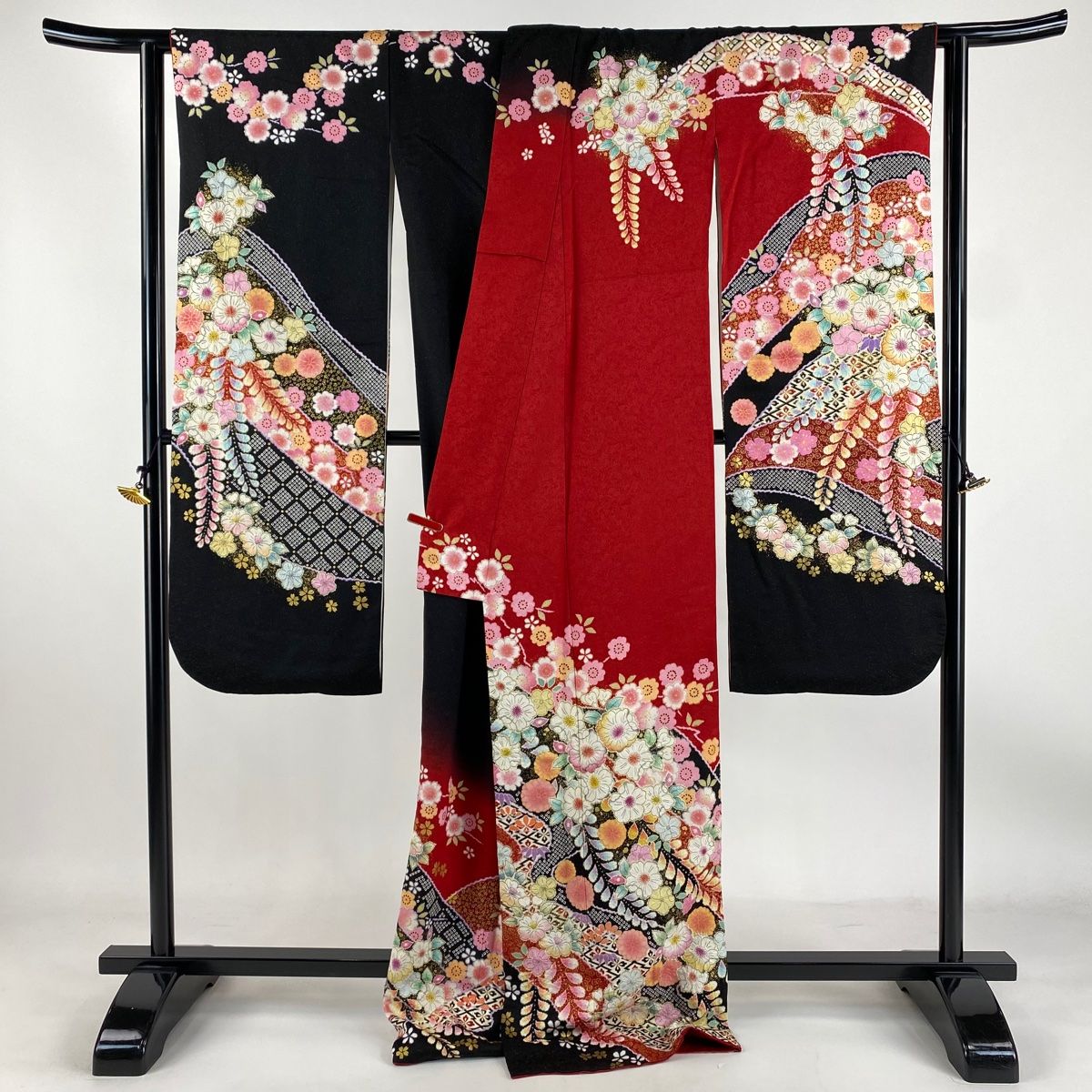 振袖 身丈167.5cm 裄丈69cm L 袷 徳永憲峯 落款 辻が花 金通し