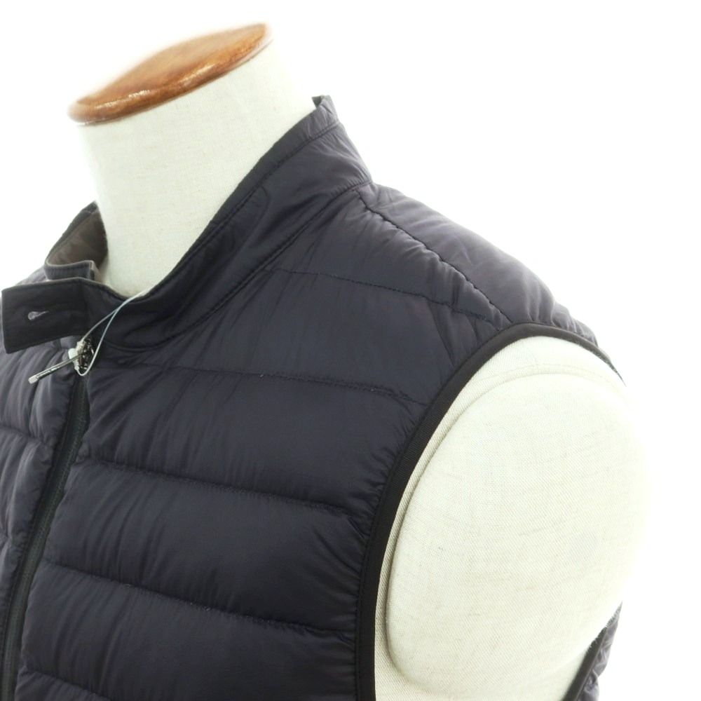 アルマーニ コレッツォーニ ARMANI COLLEZIONI ナイロン ダブルジップ ダウンベスト ブルゾン ブラック サイズ46 メンズ