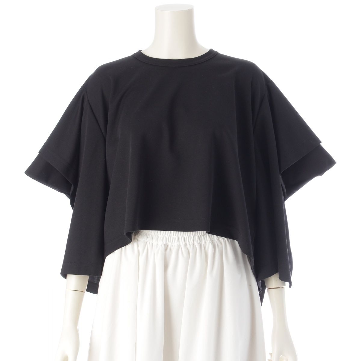 コムデギャルソン AD2025 クロップド ワイド 変形 カットソー GL-T016 ブラック XS