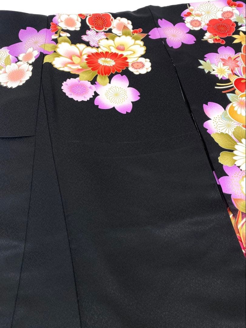 2尺袖 ポリエステル着物 金彩 紋意匠 和モダン 袴用