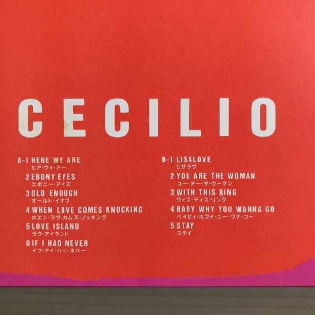 美盤 美ジャケ 激レア物セシリオ Cecilio 1983年 LPレコード