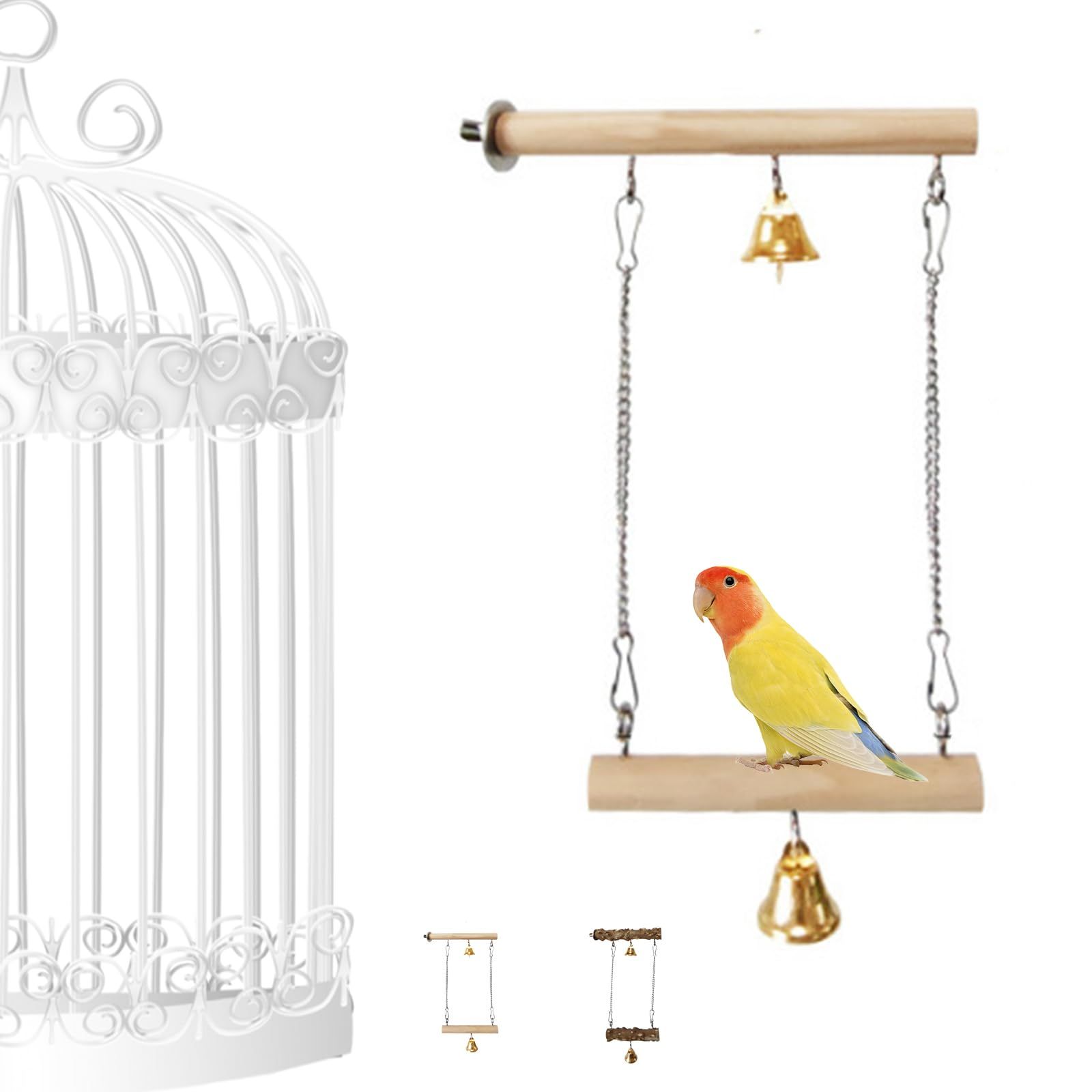 新品未使用】おもちゃ インコ インコ バードアスレチック ステンレス金具 天然木 鈴 鳥用止まり木 ブランコ 鳥 (原木) 止まり木  FujiFrugal - メルカリ