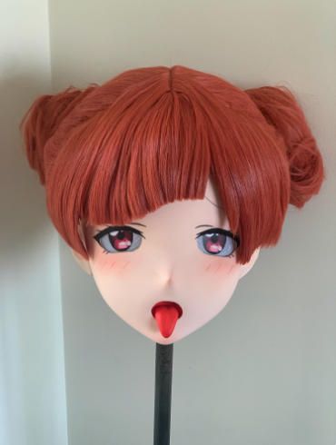 全頭マスク カツラ付き ロック付き NO.797 フルマスク ドール ヘッドロリータ人形 コスプレ 変身 仮装 着ぐるみ 二次元美少女