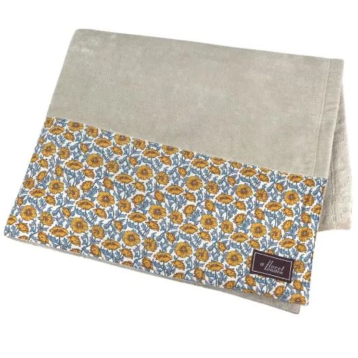 【新品】今治タオル生地 タオルケット 140×190 フローレットロンドン ブランケット ソファカバー シャーリング生地 リバティプリント アステルリース DDintex ディーディーインテックス ナチュラル 日本製