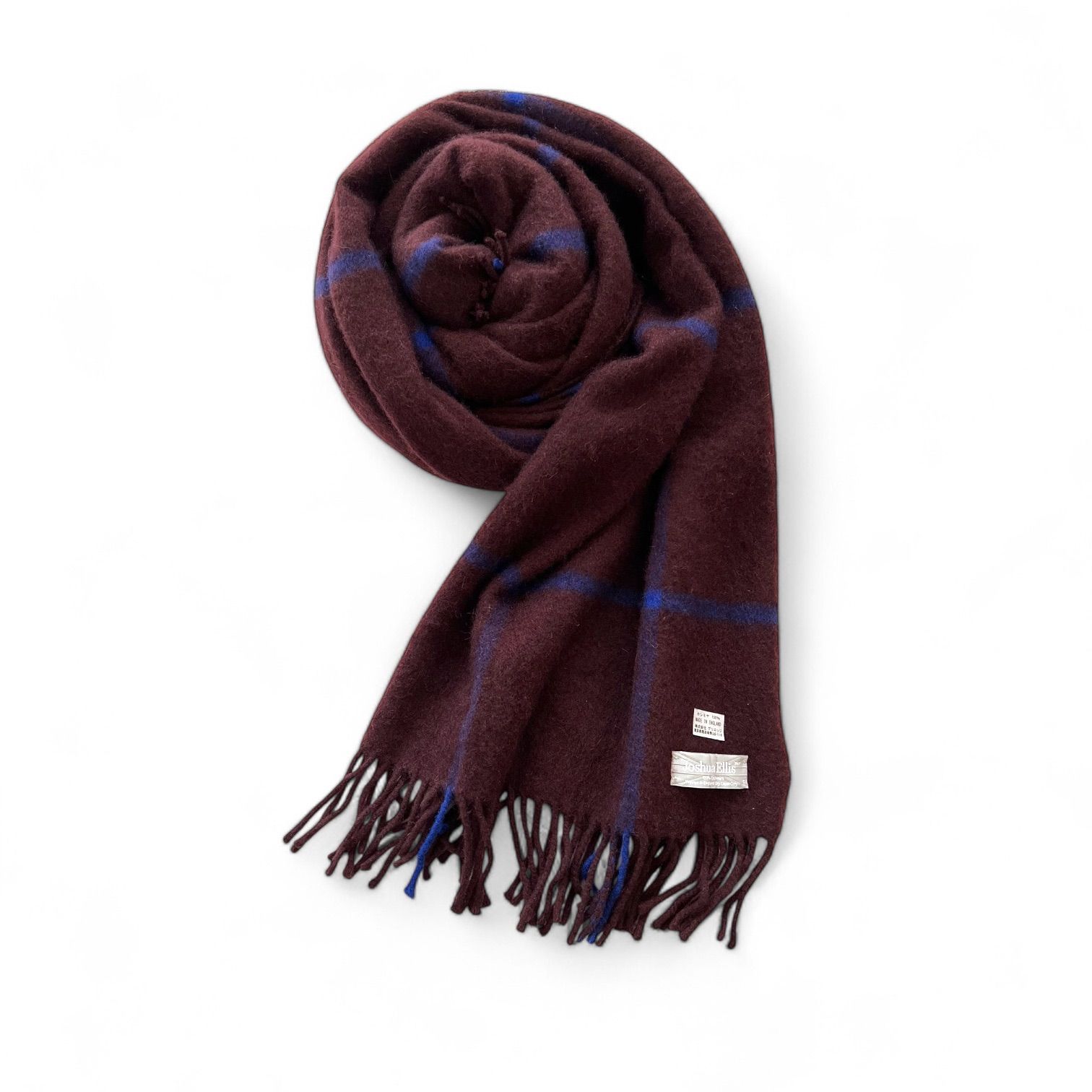 ジョシュアエリス カシミアウインドーペーン大判ストール WINDOWPANE