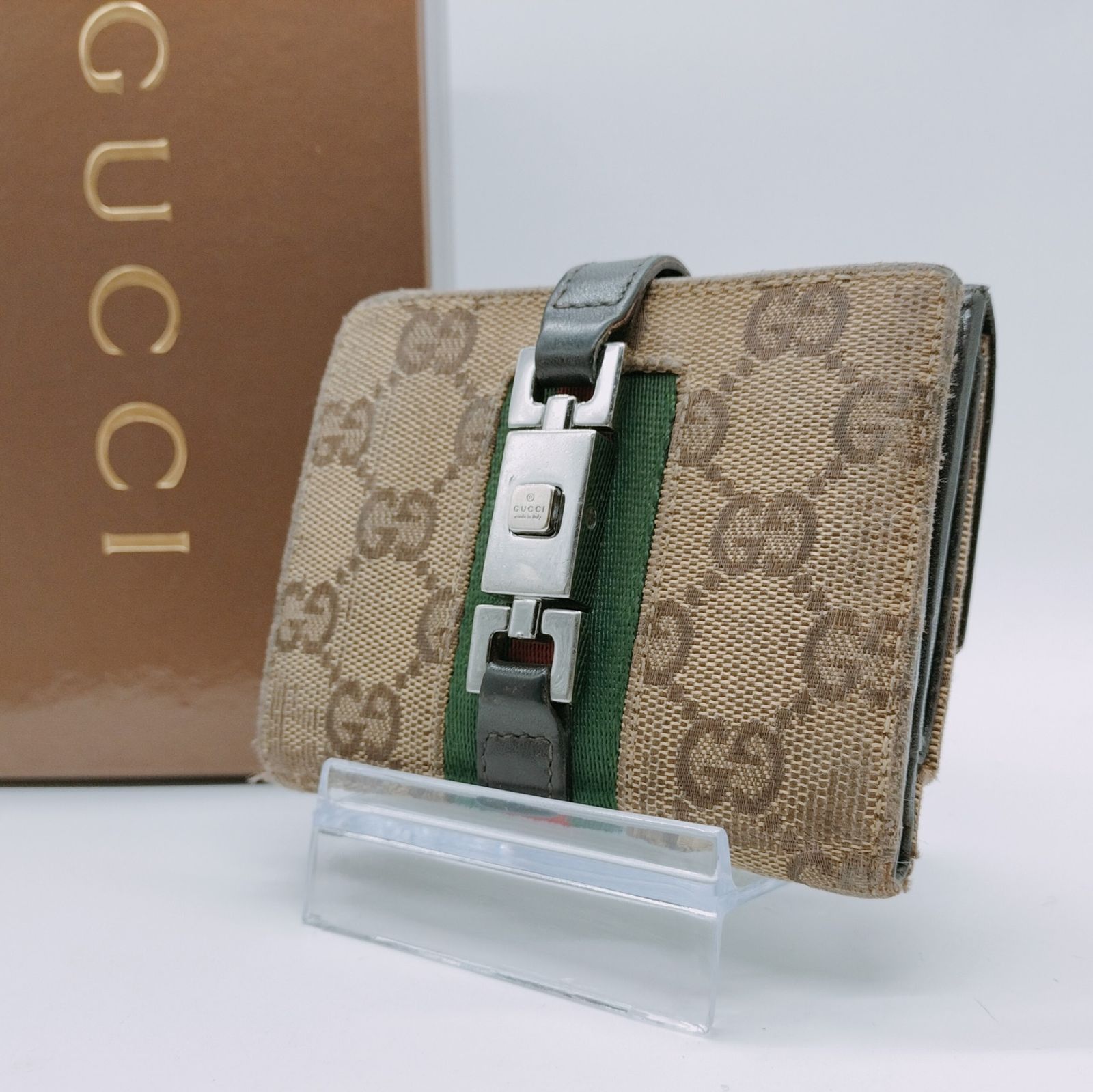 Gucci GGキャンバス シェリーライン二つ折り財布　ブラウン茶 楽天市場】GUCCI Accessory Collection グッチ シェリーライン
