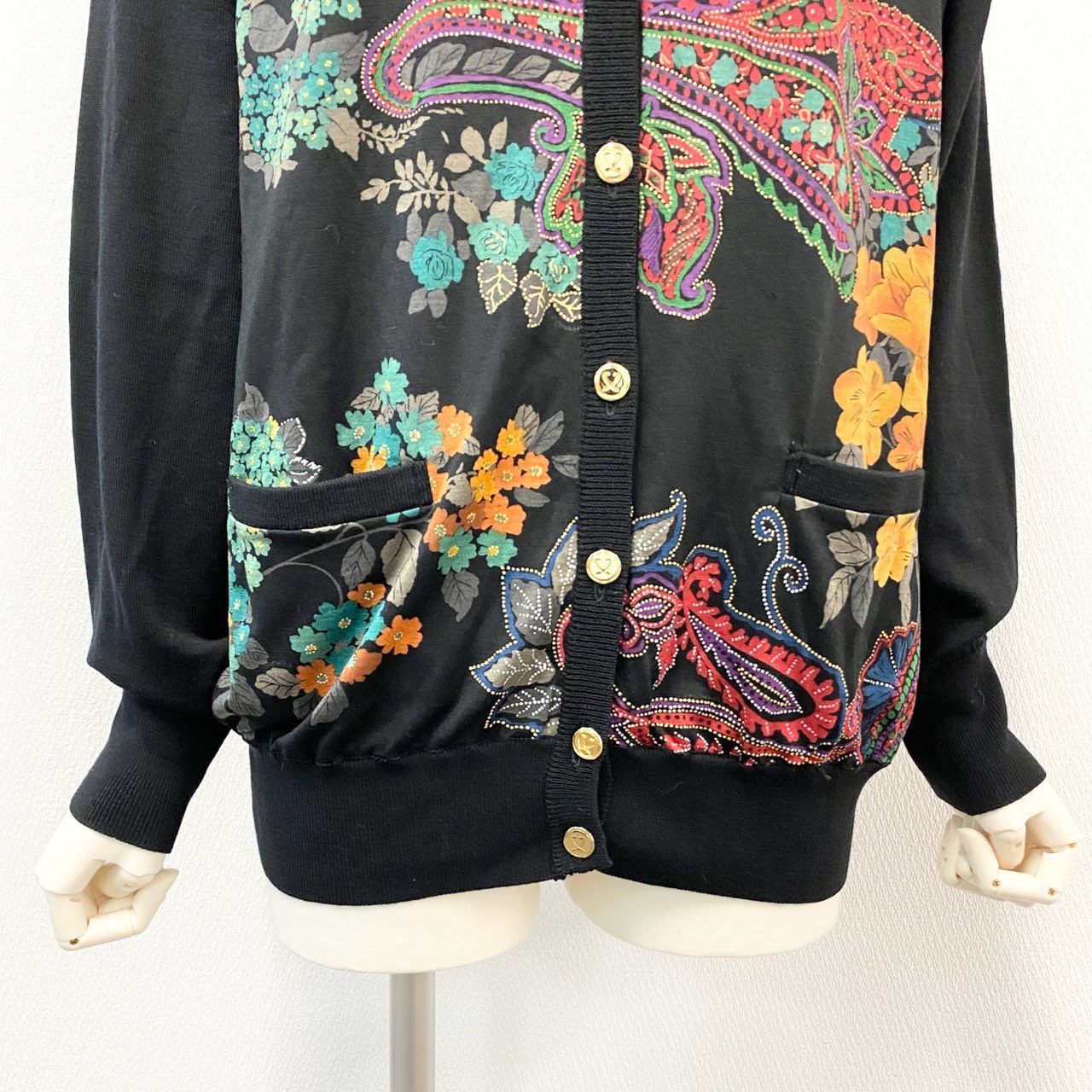 LEONARD 花柄 カーディガンジャケット 美品 LEONARD - 美品 レオナール LEONARD FASHION ジャケット ノーカラー 花