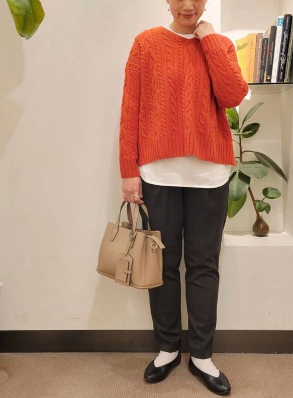 タグ付 アーバンリサーチドアーズ ハミルトンウールアラン柄 ニット オレンジ M 新品タグ♪ハミルトンウールアラン柄ニット M オレンジ アーバン