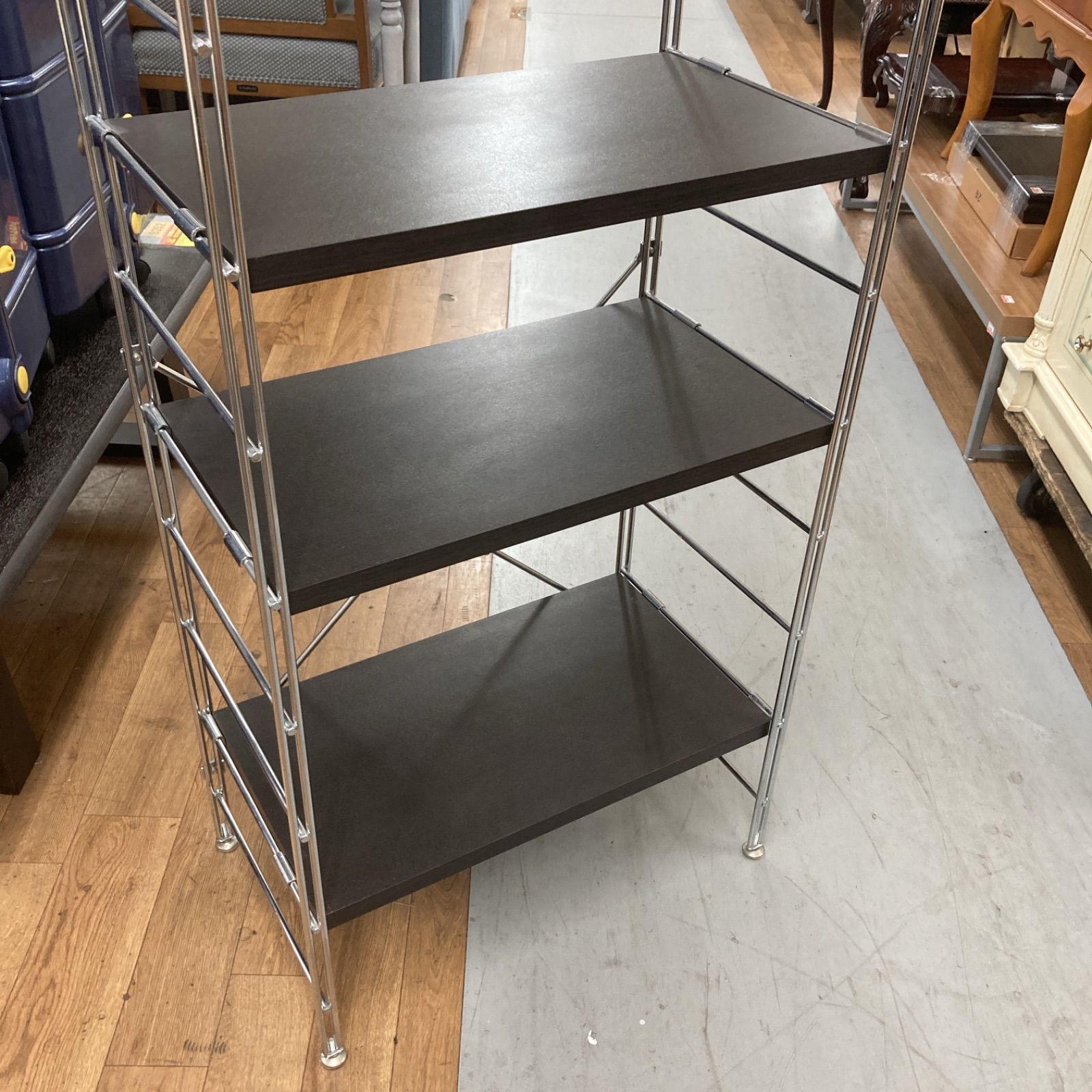 S126 ⭐ ステンレスシェルフ オープンラック 頑丈棚 幅60cm USED