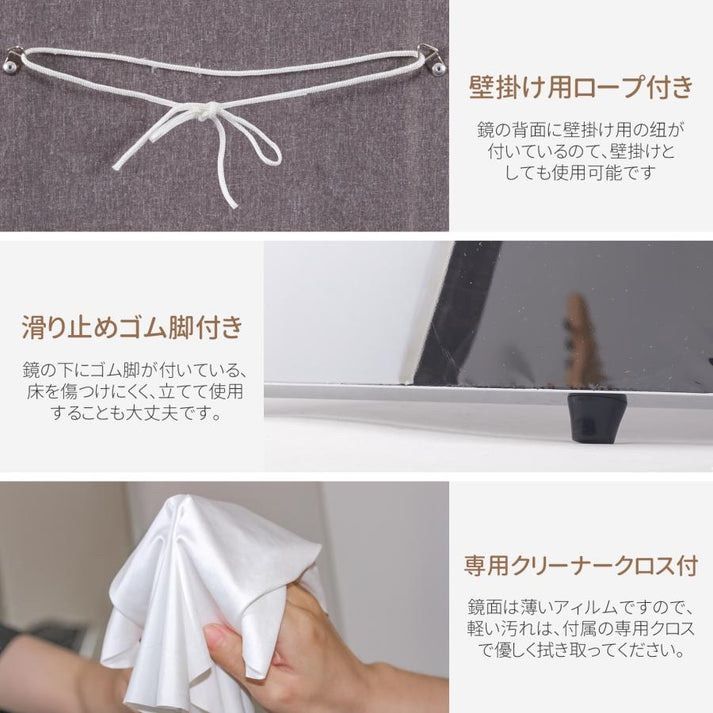 軽壁掛け鏡160x100白 軽壁掛け鏡160x100白