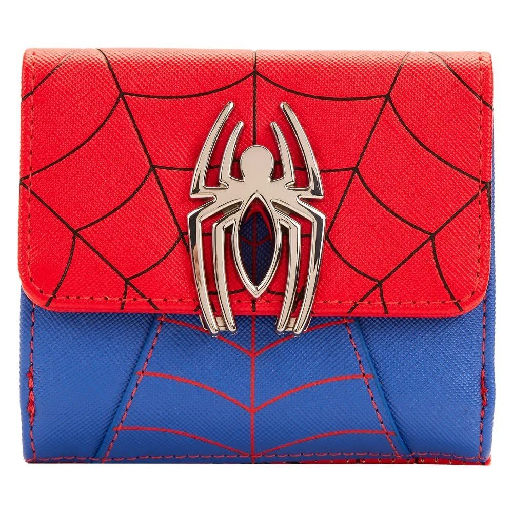 Loungefly Marvel スパイダーマン カラーブロックウォレット， レッド， One Size [One Size]
