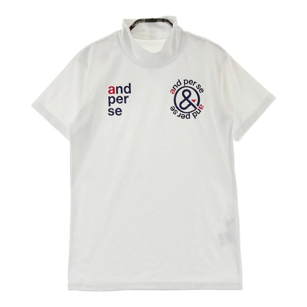 サイズ：M AND PER SE アンパスィ AFF9512W2 2023年モデル モックネック 半袖Tシャツ  ホワイト系 [240101387275]# ゴルフウェア レディース ストスト