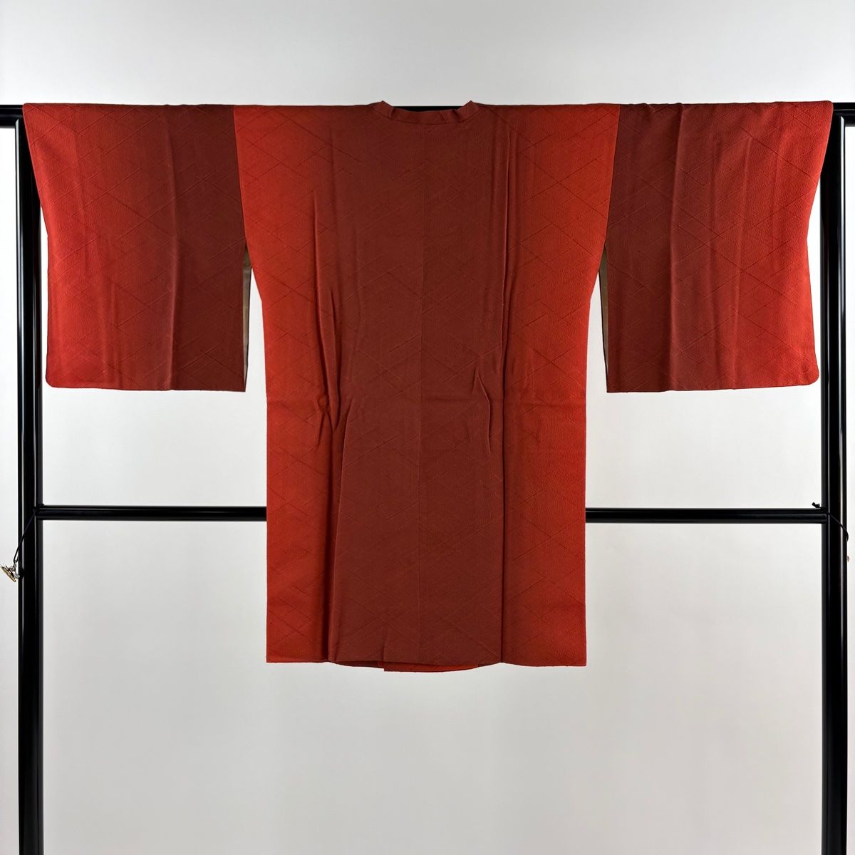 道行 身丈125cm 裄丈64cm M 和装コート 角衿 丸紋 ぼかし 赤 正絹 秀品