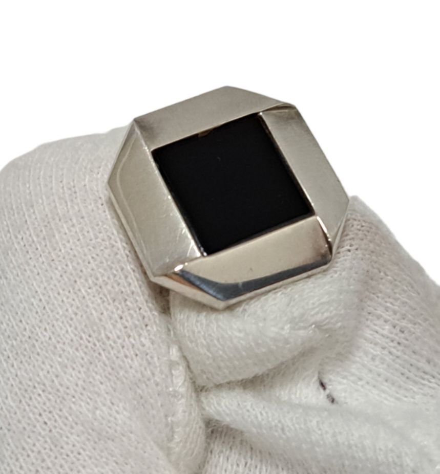  ジョージジェンセン カフリンクス シルバー×オニキス ジョージジェンセン Georg Jensen オニキス カフス 44H シルバー