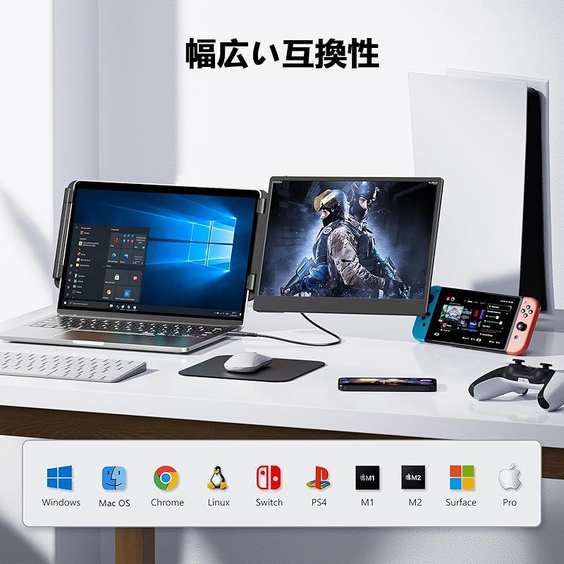 在庫限り】14イン ノートパソコンモニター デュアルディスプレイ 2画面