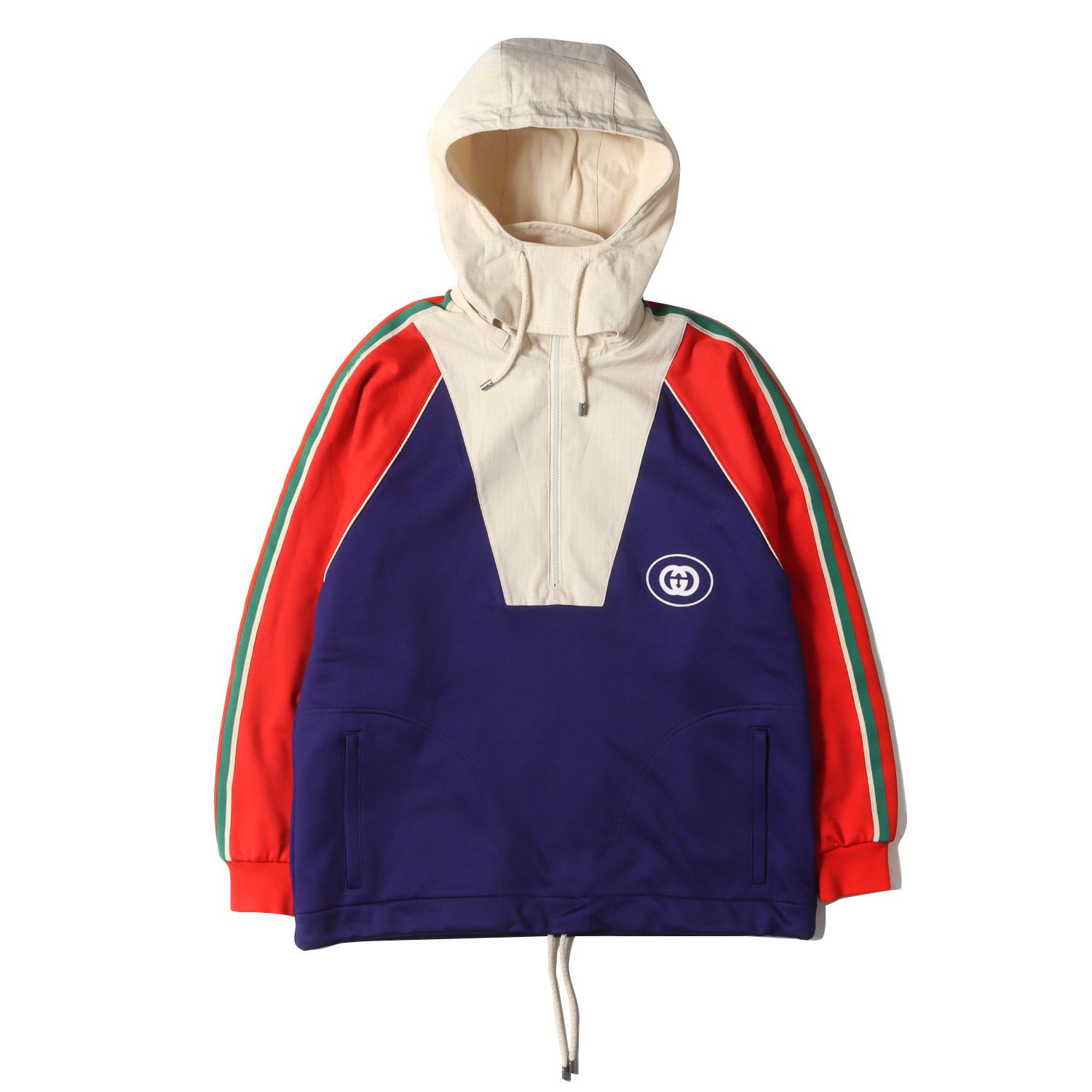 GUCCI グッチ ジャケット サイズ:XS 22AW 取り外し可能フード付き ワンポイント GG ロゴ ハーフジップジャケット Logo Half Zip  Jacket プルオーバー アノラック パーカー イタリア製 アウター ブルゾン【メンズ】 - メルカリ