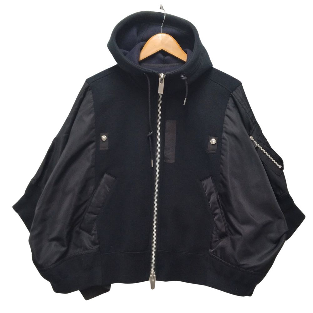 SACAI サカイ 21AW 品番 21-05577 stitching bat sleeve hooded jacket 異素材 切替 ドッキング  ブルゾン ジャケット 正規品 / 35710 - メルカリ