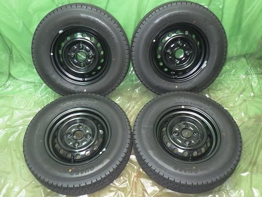 YOKOHAMA スタッドレス 22年製 バリ山 社外 スチール 12インチ ヨコハマ アイスガードiG91