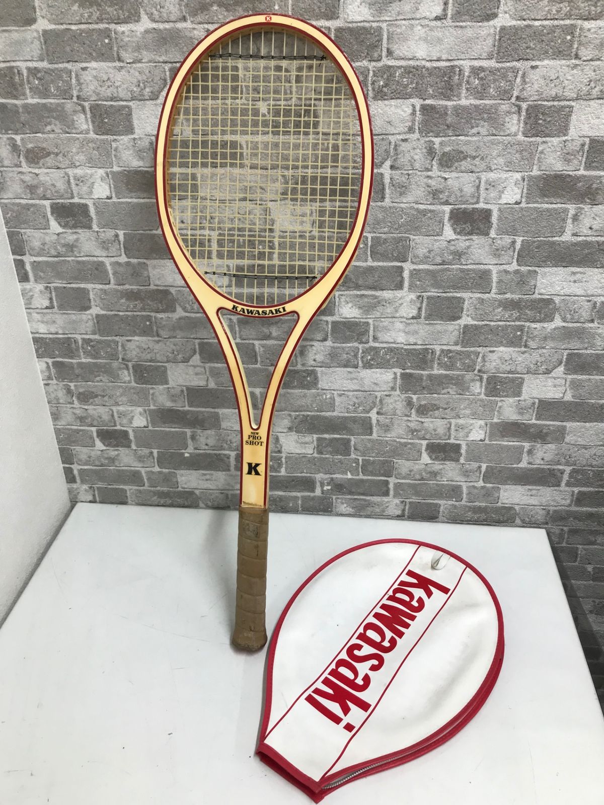 KAWASAKI PRO SHOT ヴィンテージ￼木製テニスラケット KAWASAKI テニスラケット PRO SHOT 木製 - メルカリ