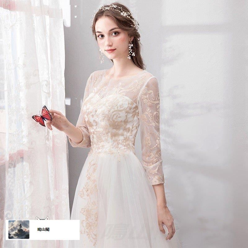 ウエディングドレス 大きいサイズ 3L 小さいサイズ 白 ロングドレス スレンダーライン マキシ丈 袖あり 長袖 二次会 花嫁 透け感 レース 刺WP数量 価格926