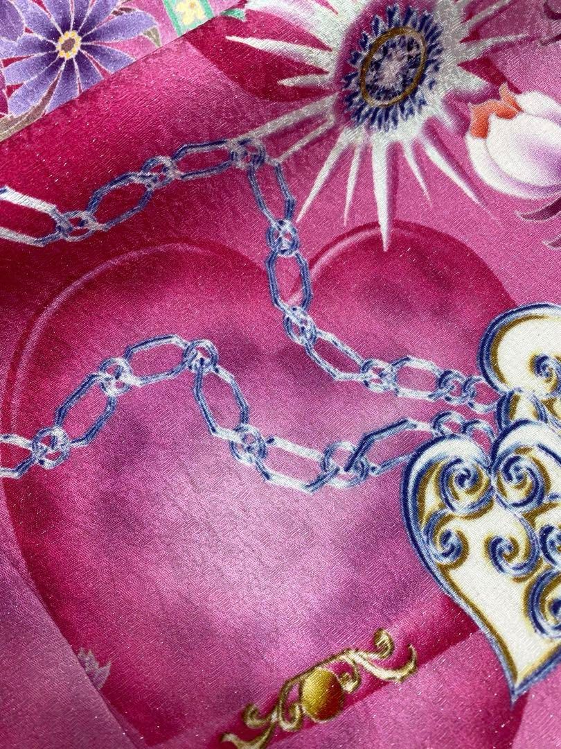 ブランド振袖 仮絵羽 Angel Heart 銀通し 正絹 未仕立て品 八掛付き ブランド振袖 仮絵羽 Angel Heart 銀通し 正絹 未仕立て品 八掛付き